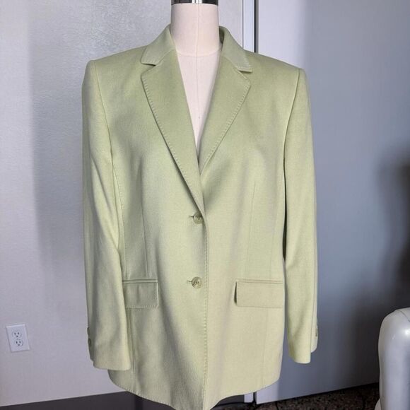 Basler German Wool Blend Lightweight Structured Blazer Jacket Green Sz 34 S- M - Picture 2 of 8
